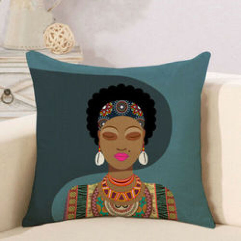 African Tribal Women Print Throw Pillow Cases Waist Cushion Covers Home Decor,Lounge Printed Cushion Cover/