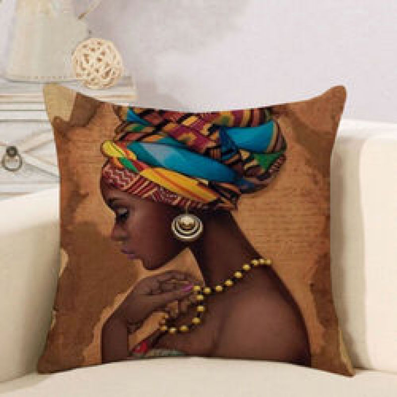 African Tribal Women Print Throw Pillow Cases Waist Cushion Covers Home Decor,Lounge Printed Cushion Cover/