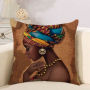 African Tribal Women Print Throw Pillow Cases Waist Cushion Covers Home Decor,Lounge Printed Cushion Cover/