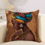 African Tribal Women Print Throw Pillow Cases Waist Cushion Covers Home Decor,Lounge Printed Cushion Cover/