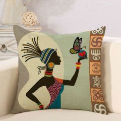 African Tribal Women Print Throw Pillow Cases Waist Cushion Covers Home Decor,Lounge Printed Cushion Cover/
