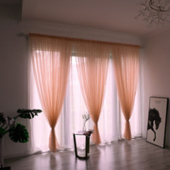 Textile 100% Polyester red sheer voile window curtain shaoxing