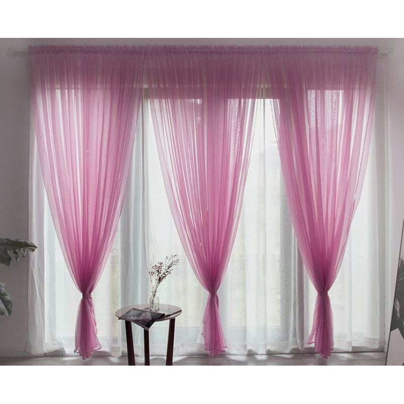 Textile 100% Polyester red sheer voile window curtain shaoxing