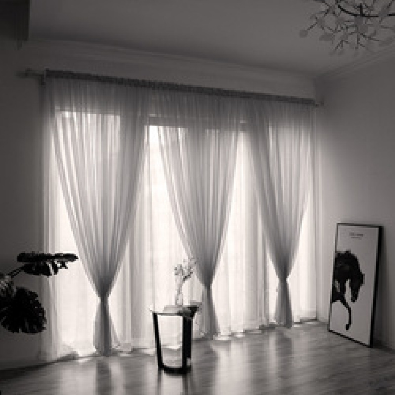 Textile 100% Polyester red sheer voile window curtain shaoxing
