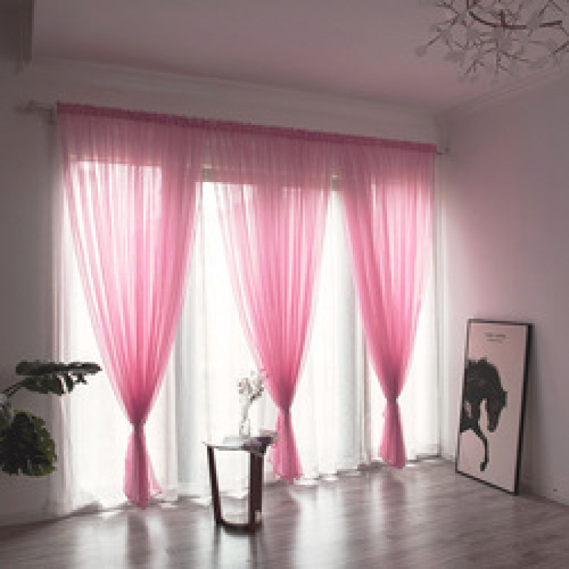 Textile 100% Polyester red sheer voile window curtain shaoxing