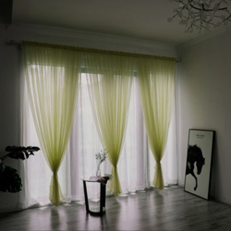 Textile 100% Polyester red sheer voile window curtain shaoxing