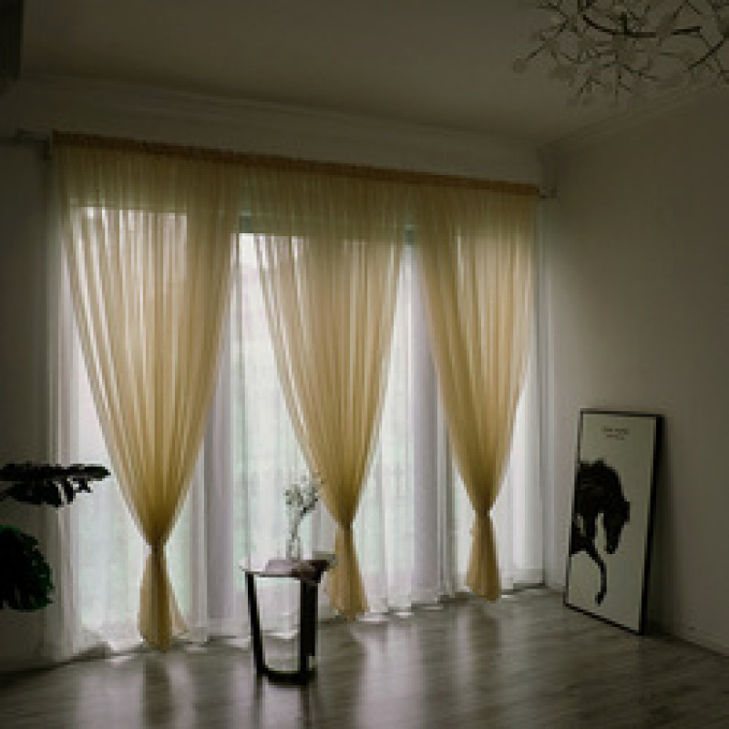 Textile 100% Polyester red sheer voile window curtain shaoxing