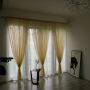 Textile 100% Polyester red sheer voile window curtain shaoxing