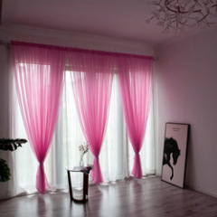 Textile 100% Polyester red sheer voile window curtain shaoxing
