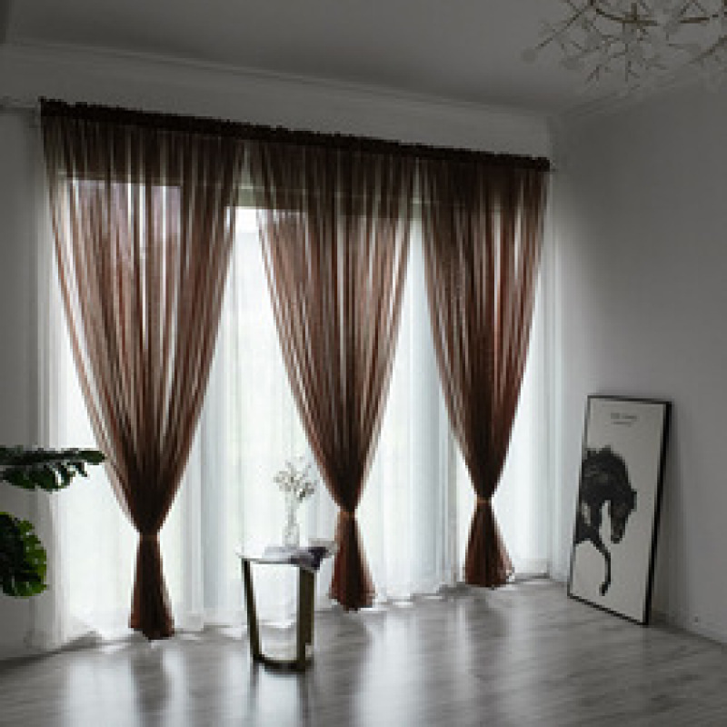 Textile 100% Polyester red sheer voile window curtain shaoxing
