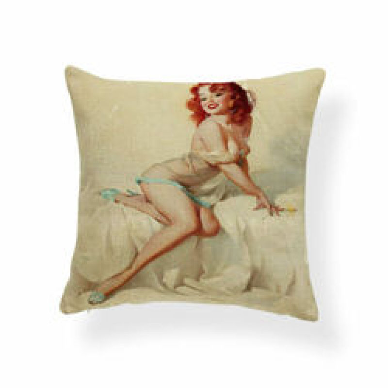 Character Girl Cartoon Cushion Cover Sexy Cactus Cowboy Pillow Case Western,Bolster Latest Design Cushion Cover/