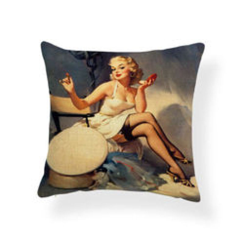 Character Girl Cartoon Cushion Cover Sexy Cactus Cowboy Pillow Case Western,Bolster Latest Design Cushion Cover/