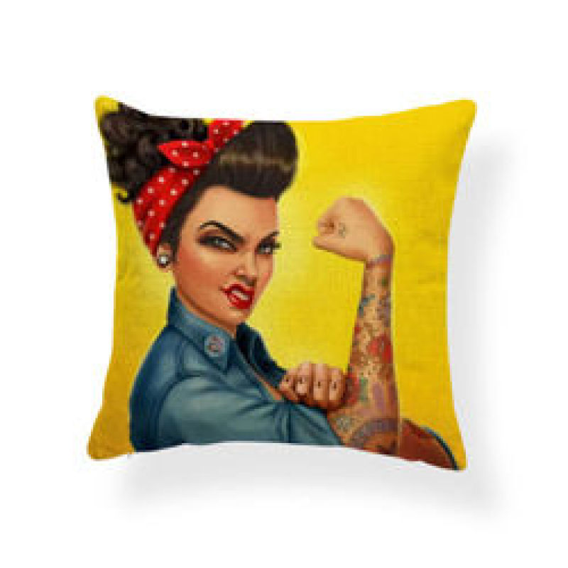 Character Girl Cartoon Cushion Cover Sexy Cactus Cowboy Pillow Case Western,Bolster Latest Design Cushion Cover/