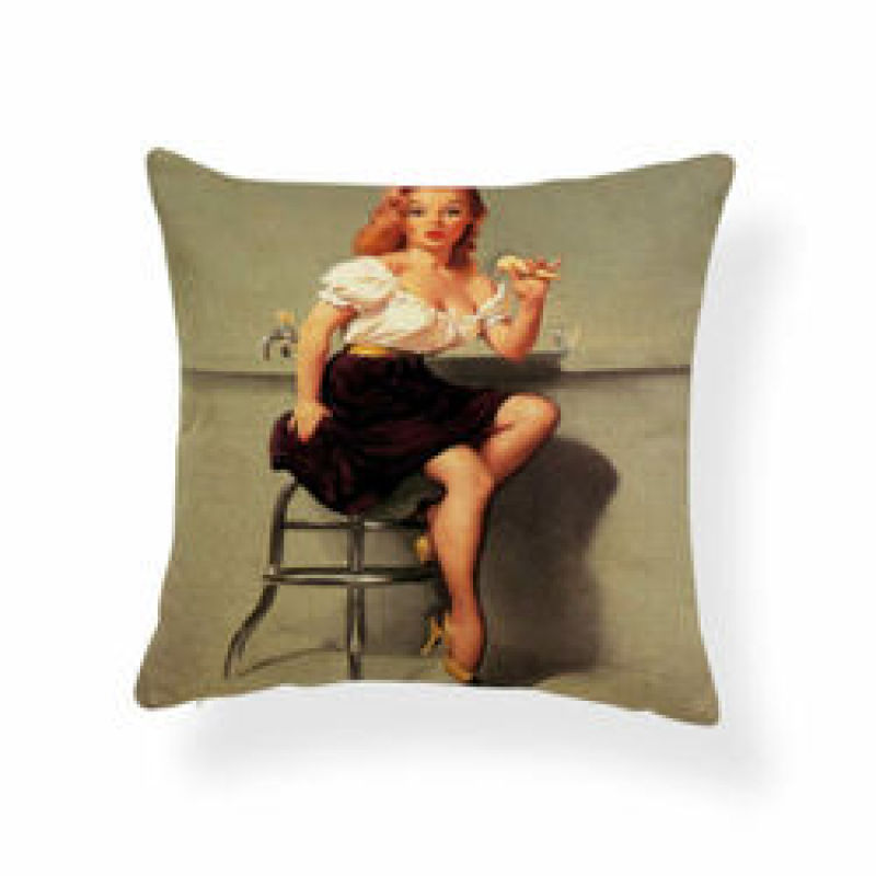 Character Girl Cartoon Cushion Cover Sexy Cactus Cowboy Pillow Case Western,Bolster Latest Design Cushion Cover/