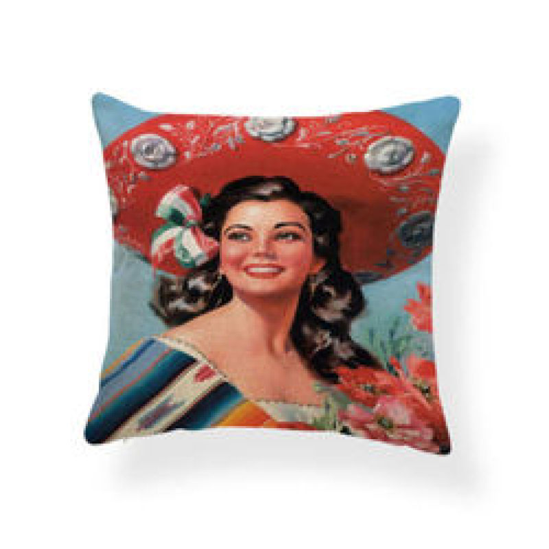 Character Girl Cartoon Cushion Cover Sexy Cactus Cowboy Pillow Case Western,Bolster Latest Design Cushion Cover/