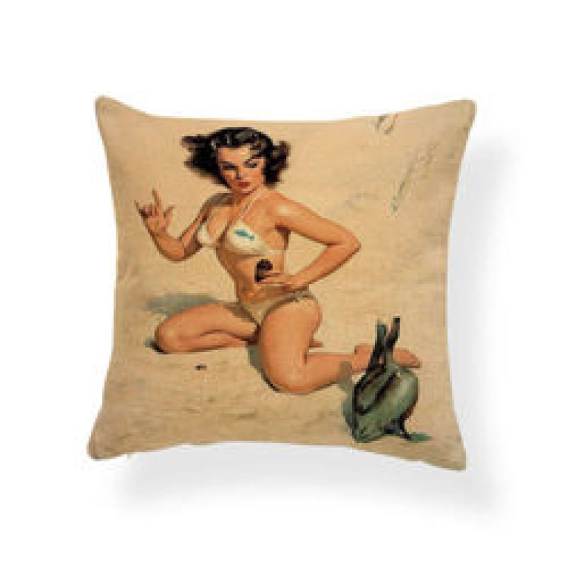 Character Girl Cartoon Cushion Cover Sexy Cactus Cowboy Pillow Case Western,Bolster Latest Design Cushion Cover/