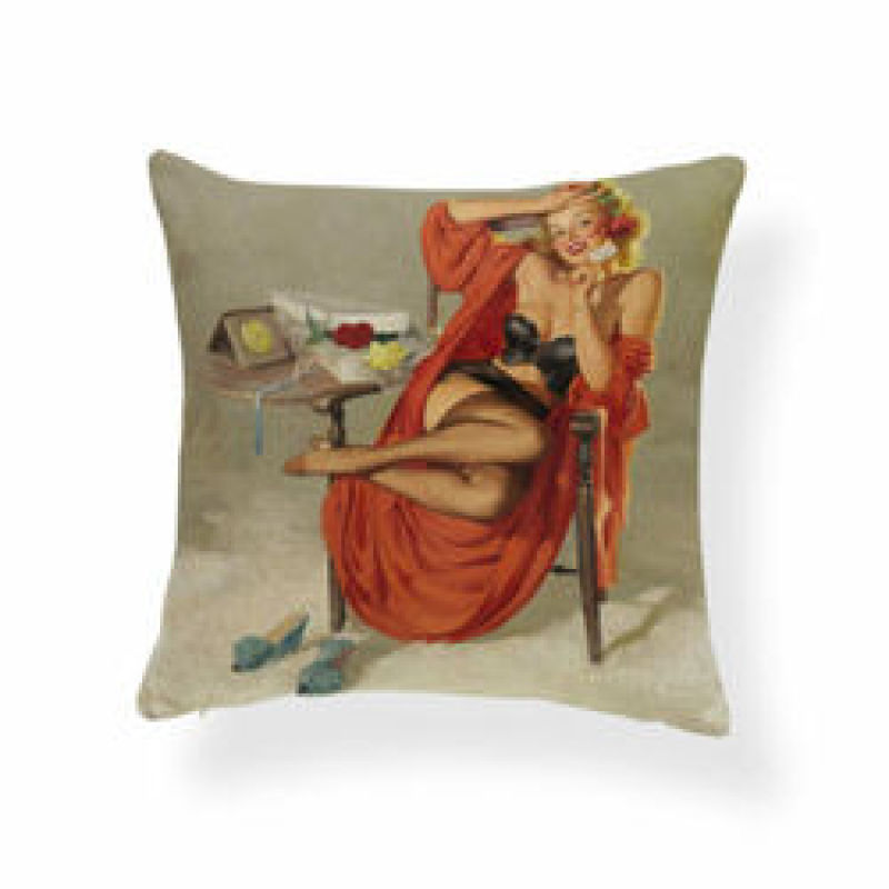 Character Girl Cartoon Cushion Cover Sexy Cactus Cowboy Pillow Case Western,Bolster Latest Design Cushion Cover/