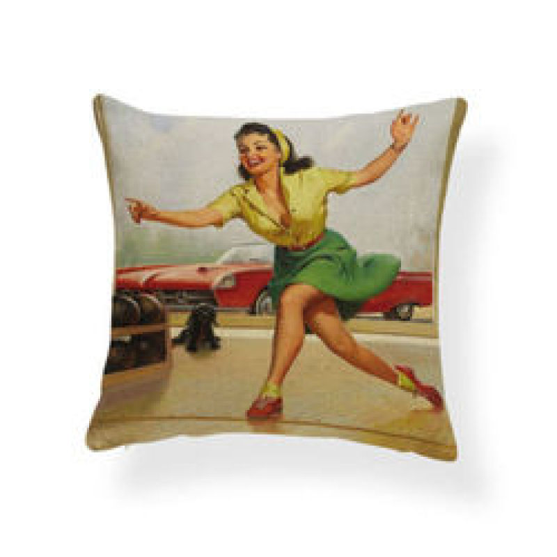 Character Girl Cartoon Cushion Cover Sexy Cactus Cowboy Pillow Case Western,Bolster Latest Design Cushion Cover/