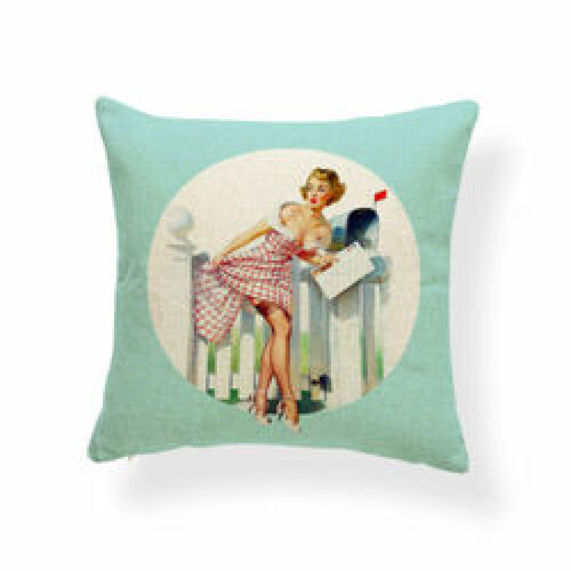 Character Girl Cartoon Cushion Cover Sexy Cactus Cowboy Pillow Case Western,Bolster Latest Design Cushion Cover/
