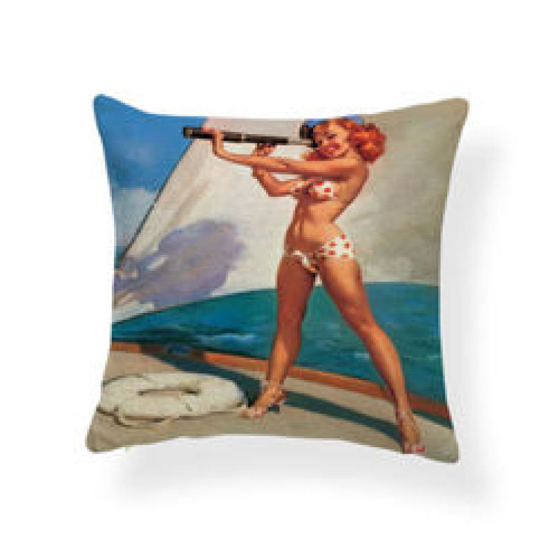 Character Girl Cartoon Cushion Cover Sexy Cactus Cowboy Pillow Case Western,Bolster Latest Design Cushion Cover/