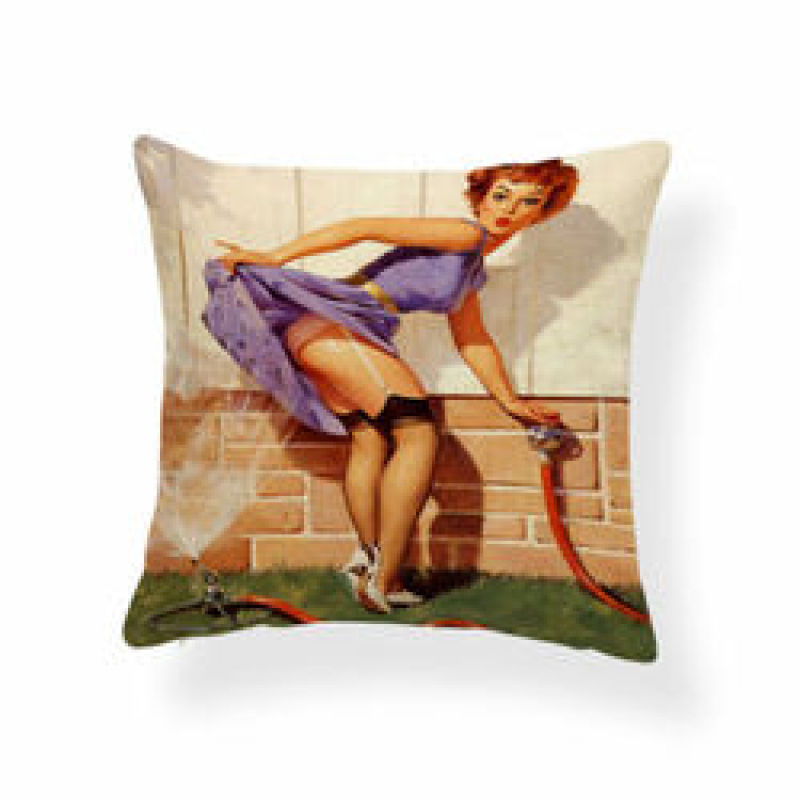 Character Girl Cartoon Cushion Cover Sexy Cactus Cowboy Pillow Case Western,Bolster Latest Design Cushion Cover/