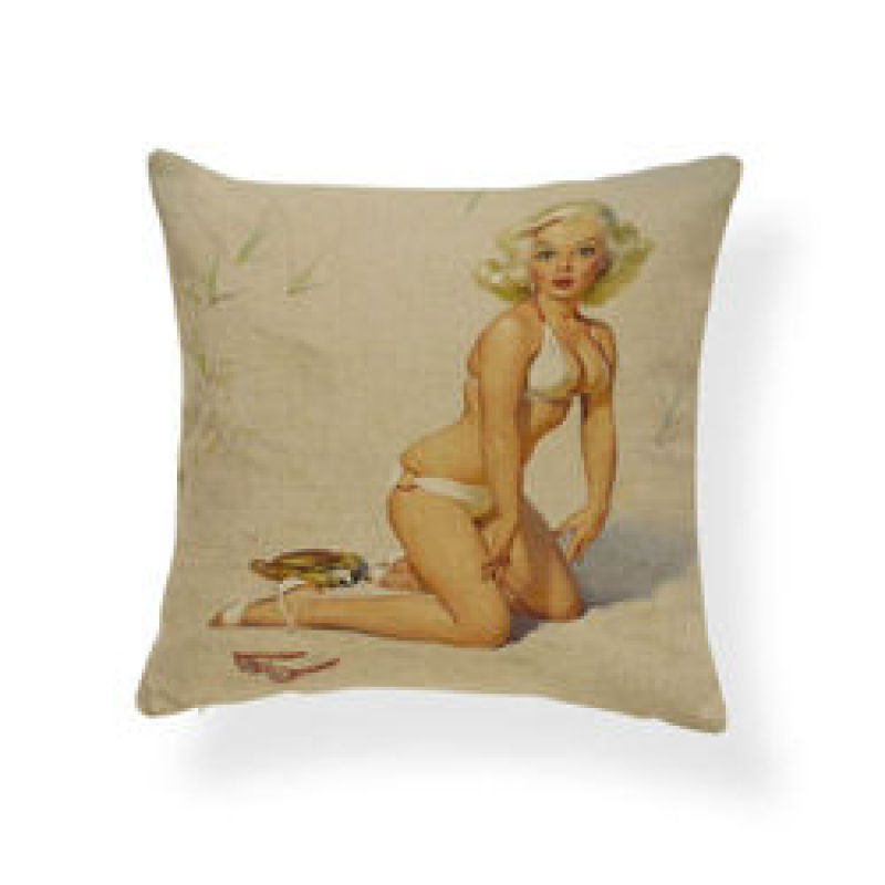 Character Girl Cartoon Cushion Cover Sexy Cactus Cowboy Pillow Case Western,Bolster Latest Design Cushion Cover/