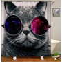 Made In China Custom Design Bath Rug Shower Curtain, Cute Pets Printed Wholesale Waterproof Shower Curtain#