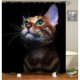 Made In China Custom Design Bath Rug Shower Curtain, Cute Pets Printed Wholesale Waterproof Shower Curtain#