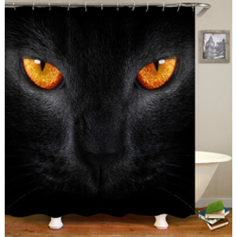 Made In China Custom Design Bath Rug Shower Curtain, Cute Pets Printed Wholesale Waterproof Shower Curtain#