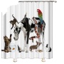 Made In China Custom Design Bath Rug Shower Curtain, Cute Pets Printed Wholesale Waterproof Shower Curtain#
