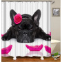 Made In China Custom Design Bath Rug Shower Curtain, Cute Pets Printed Wholesale Waterproof Shower Curtain#