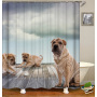 Made In China Custom Design Bath Rug Shower Curtain, Cute Pets Printed Wholesale Waterproof Shower Curtain#