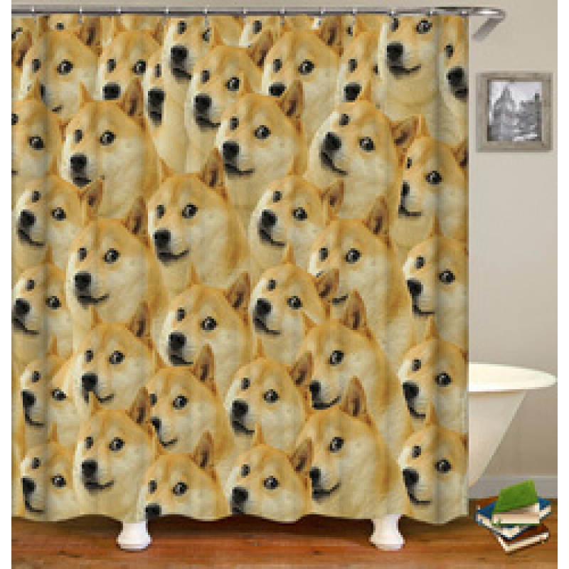 Made In China Custom Design Bath Rug Shower Curtain, Cute Pets Printed Wholesale Waterproof Shower Curtain#