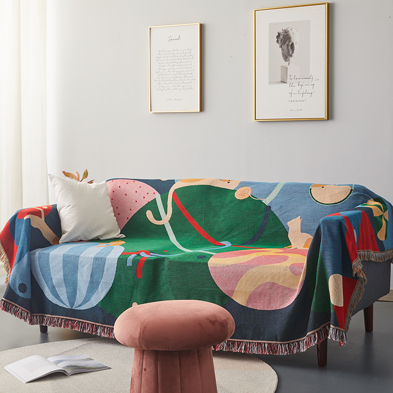 Nordic Cat Party Throw Blanket Multifunction Creative Decorative Slipcover Cobertor Sofa Bed Travel Blankets Blankets For Beds/