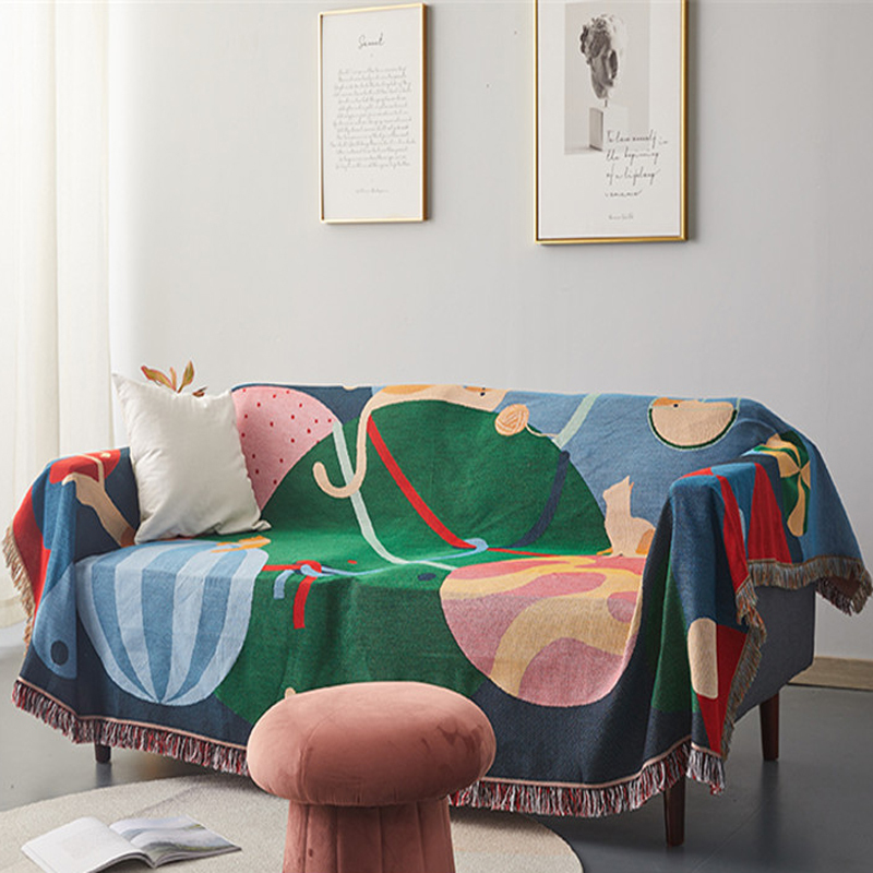 Nordic Cat Party Throw Blanket Multifunction Creative Decorative Slipcover Cobertor Sofa Bed Travel Blankets Blankets For Beds/