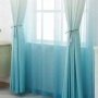 Gradient ramp blue minimalist polyester fabric custom curtain sizes from china