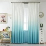 Gradient ramp blue minimalist polyester fabric custom curtain sizes from china