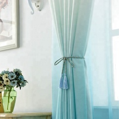 Gradient ramp blue minimalist polyester fabric custom curtain sizes from china