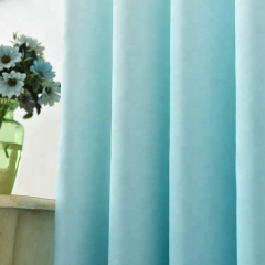 Gradient ramp blue minimalist polyester fabric custom curtain sizes from china