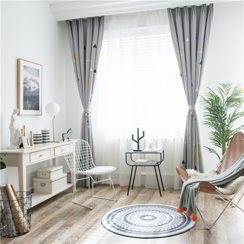 Hot selling Solid color 100%high shading curtain for living room ,100% Blackout double layer curtain  living room