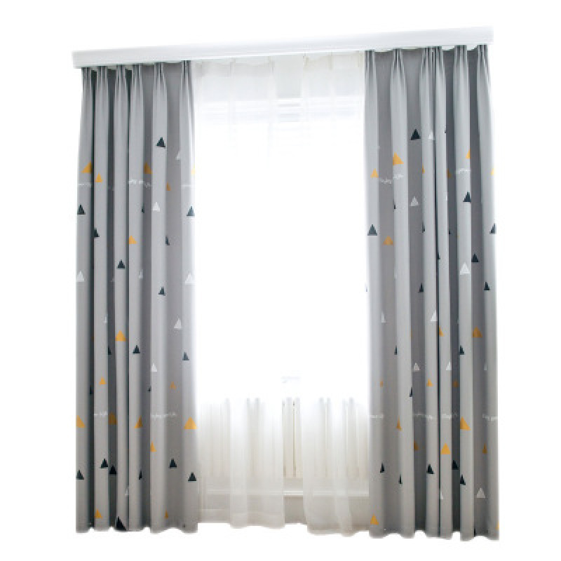 Hot selling Solid color 100%high shading curtain for living room ,100% Blackout double layer curtain  living room