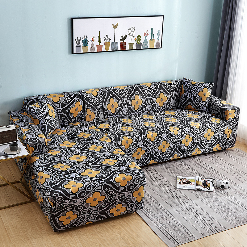 Geometric Stretch Sofa Cover Polyester Elastic Corner Sofa Single /Two/Three/Four-Seat Couch Cover Sofa Covers For Living Room/