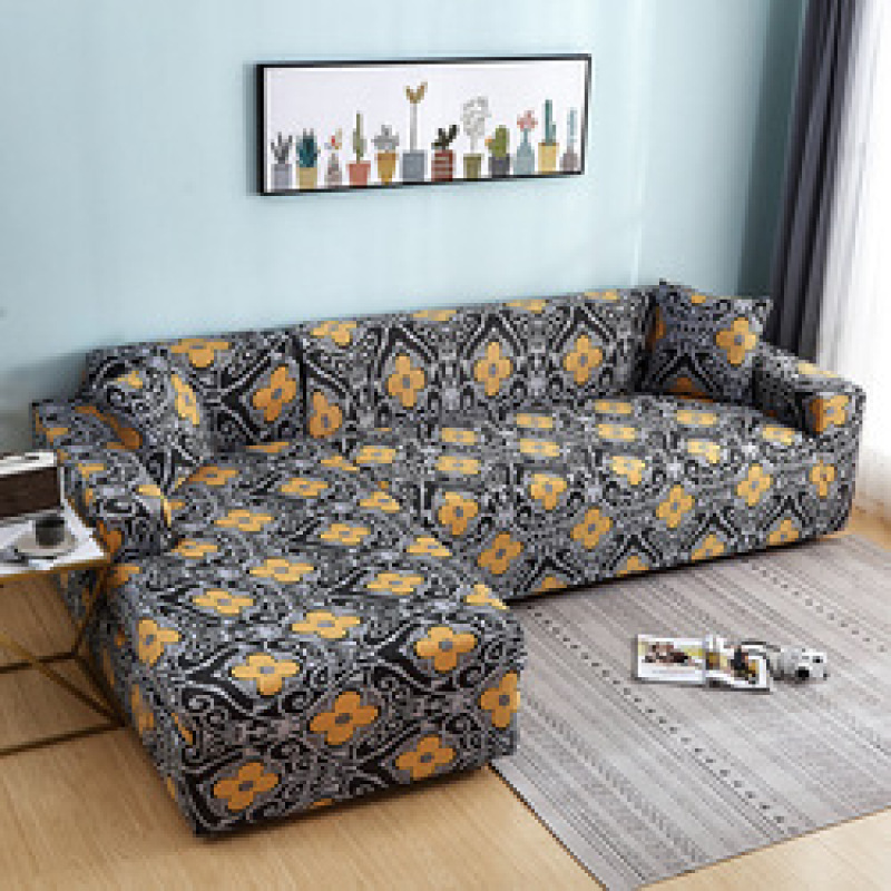 Geometric Stretch Sofa Cover Polyester Elastic Corner Sofa Single /Two/Three/Four-Seat Couch Cover Sofa Covers For Living Room/