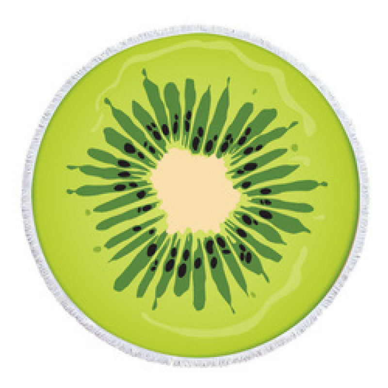 Custom Fruit Print Beach Towel, OEM Round Personalized Bath Towel With Tassel#