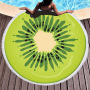 Custom Fruit Print Beach Towel, OEM Round Personalized Bath Towel With Tassel#
