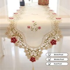 Wholesale Rustic Embroidered Lace Farmhouse 15.7x96.8 Macrame Table Runner For Living Room Kitchen Table Cover