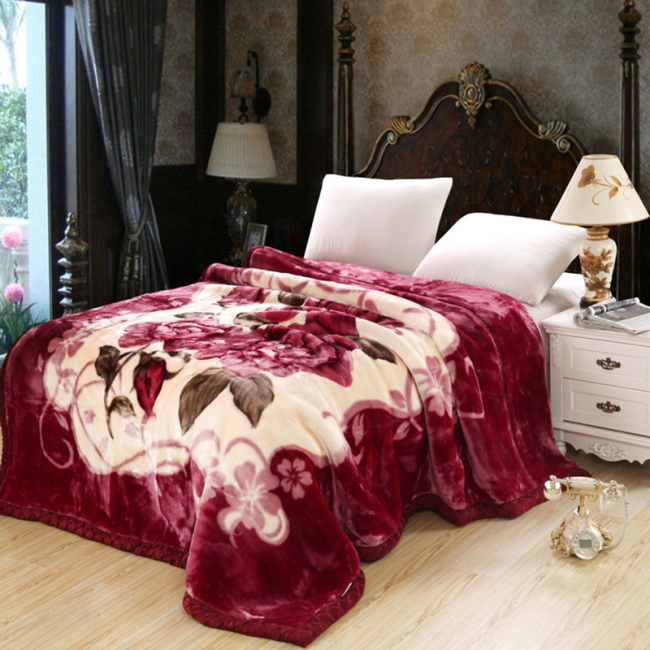 flannel quilt cover soft warm coral fleece blanket, Blanket Fleece Flower Print Adult Warm Bed Throw Blanket