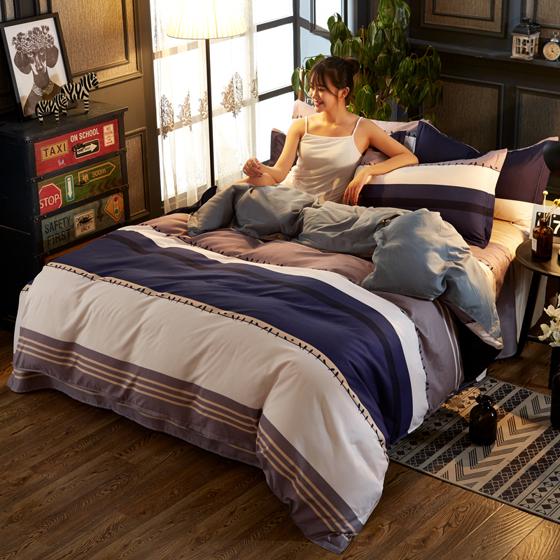 4 Pcs Winter Bedding Set King Size, Korean Quilted Bedding Set For Kids/