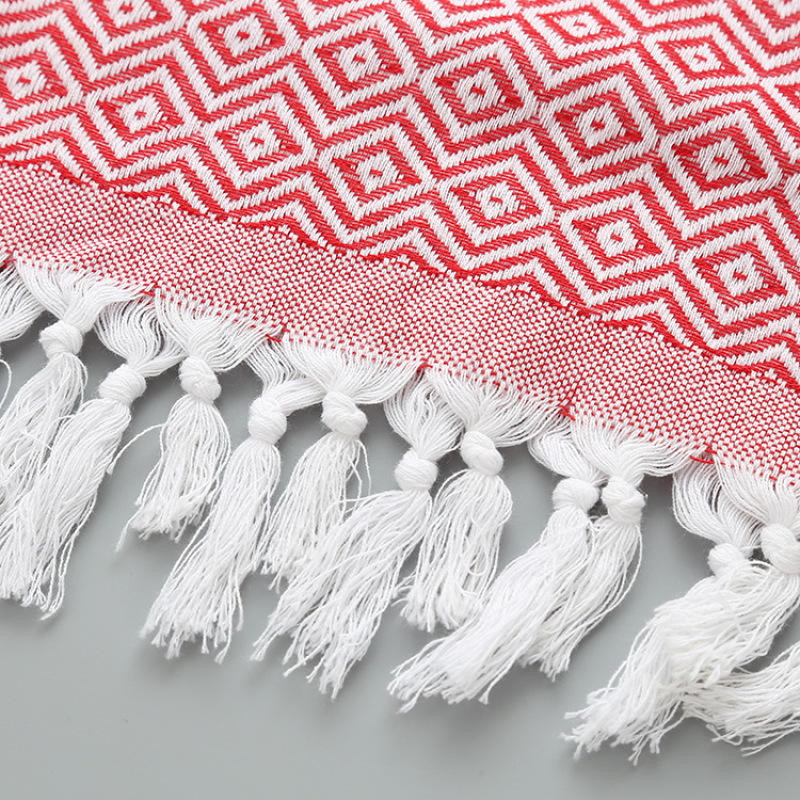 High Quality Turkish Beach Towel, Soft Cotton Polyester Beach Towels for Travel with Tassel#