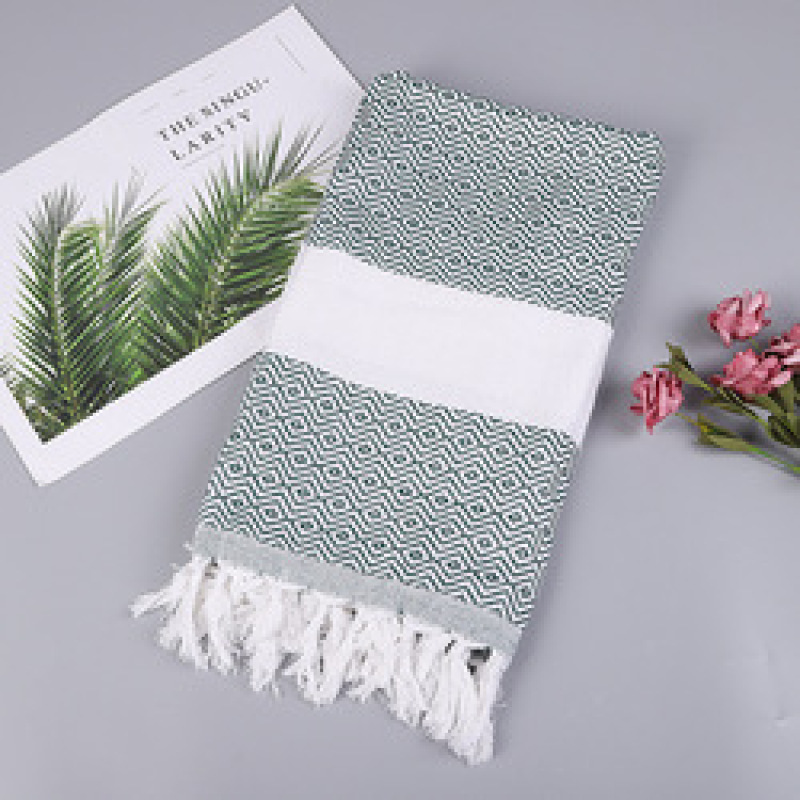 High Quality Turkish Beach Towel, Soft Cotton Polyester Beach Towels for Travel with Tassel#